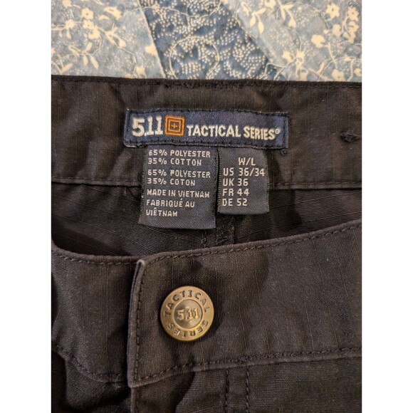 5.11 Tactical Series Cargo Pants Straight Leg Workwear Black Mens 36x34 - Picture 4 of 11